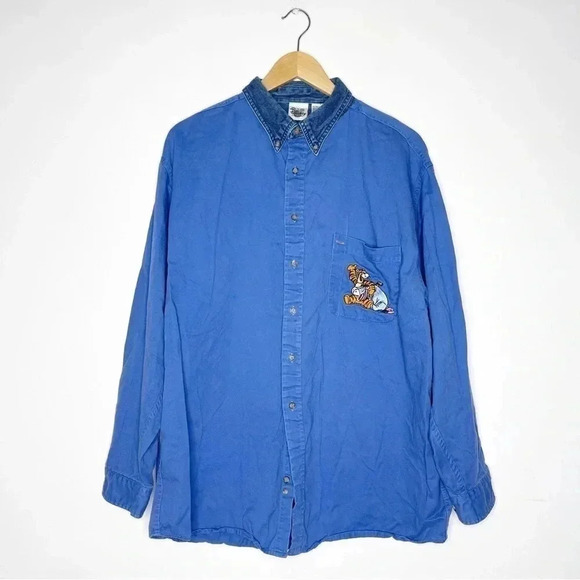 Disney Vintage Button Up Shirt Winnie The Pooh Size XL - Picture 1 of 6